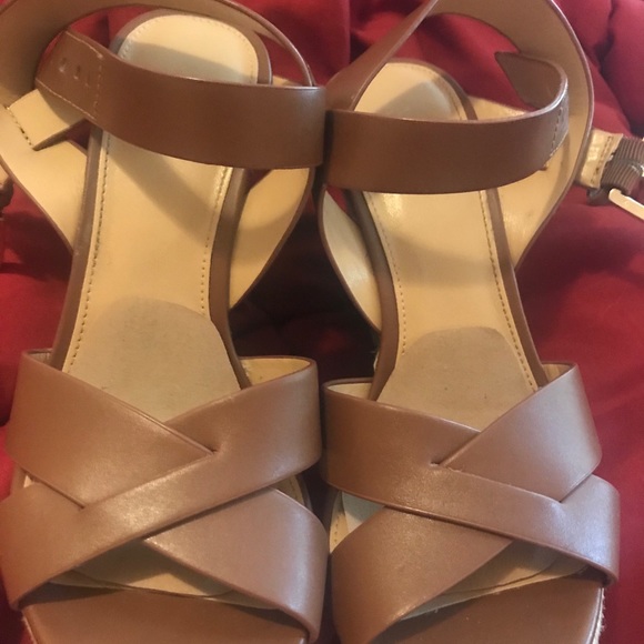 Michael Kors Espadrille Wedges Leather Sz. 8 Shoes - Picture 3 of 8